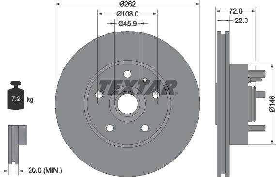 Textar 92031300 - Гальмівний диск autozip.com.ua