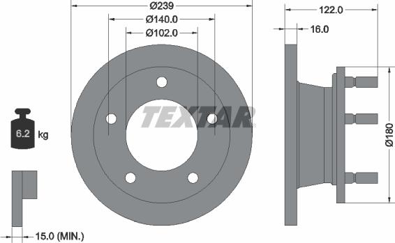 Textar 92038900 - Гальмівний диск autozip.com.ua