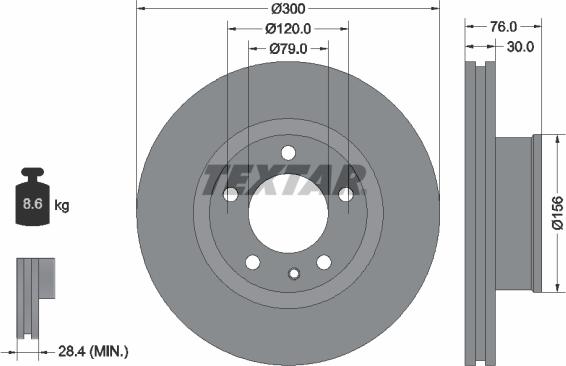 Textar 92037500 - Гальмівний диск autozip.com.ua