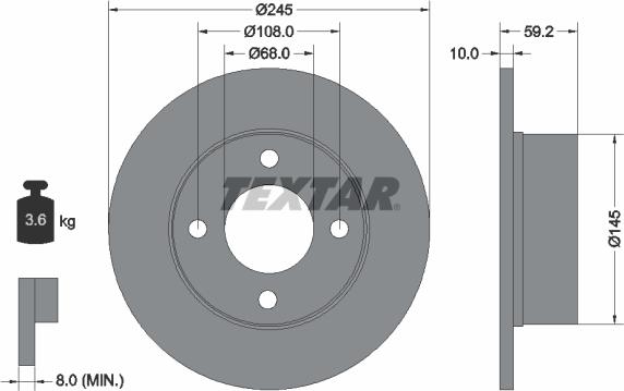 Textar 92026100 - Гальмівний диск autozip.com.ua