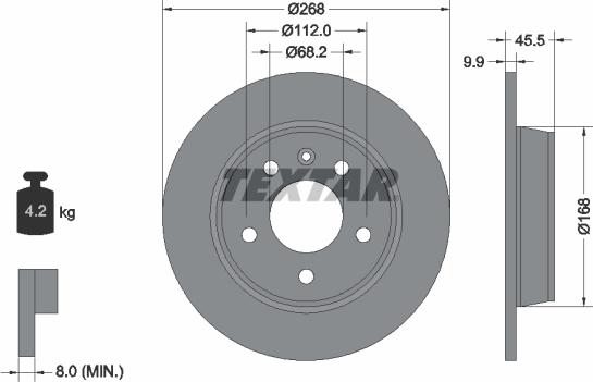 Textar 92074303 - Гальмівний диск autozip.com.ua