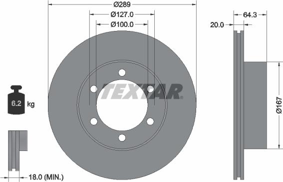 Textar 92076300 - Гальмівний диск autozip.com.ua