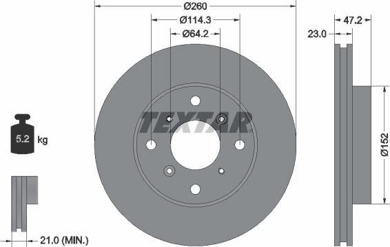 Textar 92078200 - Гальмівний диск autozip.com.ua