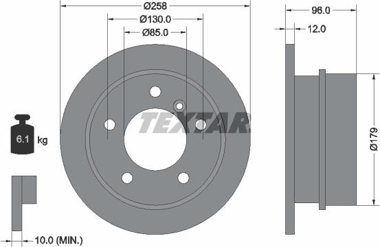 Textar 92073400 - Гальмівний диск autozip.com.ua