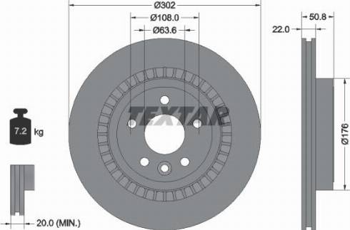 Textar 92196400 - Гальмівний диск autozip.com.ua