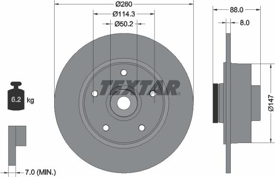 Textar 92196000 - Гальмівний диск autozip.com.ua