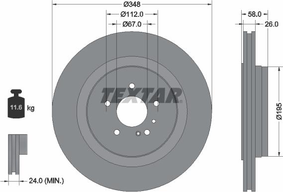 Textar 92198003 - Гальмівний диск autozip.com.ua