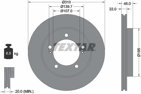 Textar 92149000 - Гальмівний диск autozip.com.ua