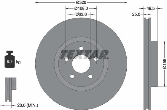 Textar 92149100 - Гальмівний диск autozip.com.ua