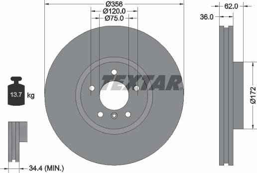 Textar 92146200 - Гальмівний диск autozip.com.ua