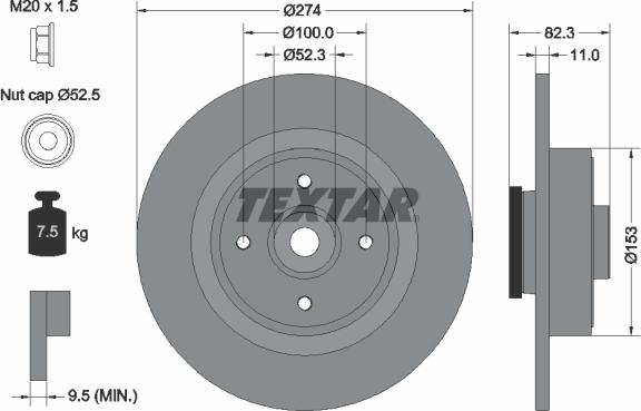 Textar 92141400 - Гальмівний диск autozip.com.ua
