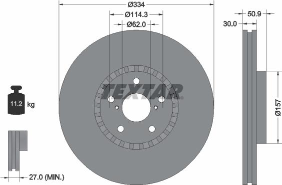 Textar 92147900 - Гальмівний диск autozip.com.ua