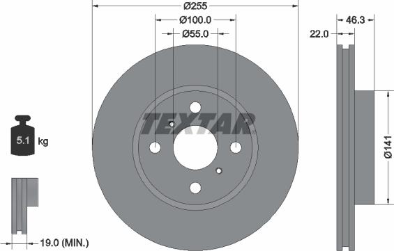 Textar 92156100 - Гальмівний диск autozip.com.ua