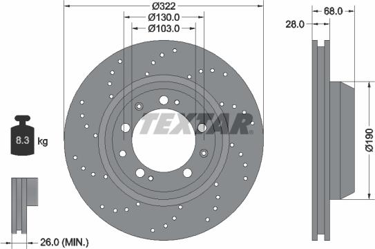 Textar 92150100 - Гальмівний диск autozip.com.ua