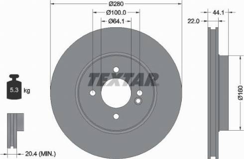 Textar 92157900 - Гальмівний диск autozip.com.ua