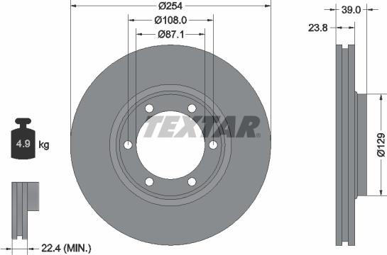 Textar 92166900 - Гальмівний диск autozip.com.ua