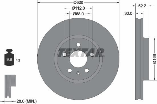 Textar 92160000 - Гальмівний диск autozip.com.ua