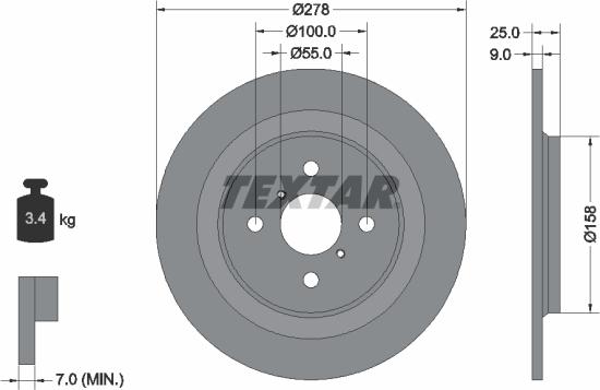 Textar 92161900 - Гальмівний диск autozip.com.ua