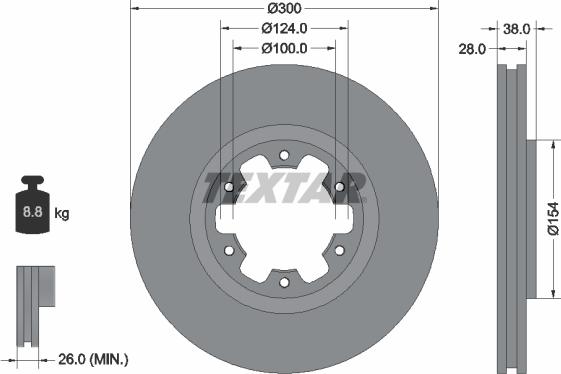 Textar 92109500 - Гальмівний диск autozip.com.ua