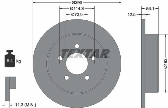 Textar 92108403 - Гальмівний диск autozip.com.ua