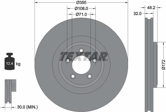 Textar 92186305 - Гальмівний диск autozip.com.ua