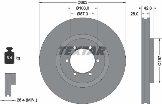 Textar 92180003 - Гальмівний диск autozip.com.ua