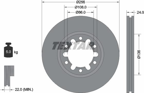 Textar 92136200 - Гальмівний диск autozip.com.ua