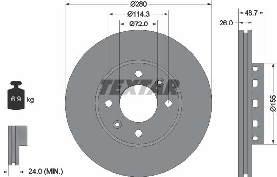 Textar 92131700 - Гальмівний диск autozip.com.ua