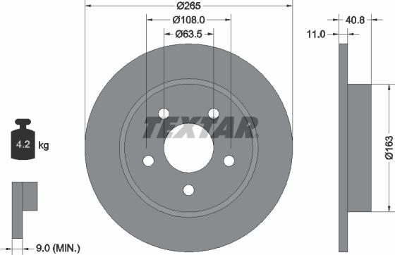 Textar 92133703 - Гальмівний диск autozip.com.ua