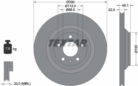 Textar 92132603 - Гальмівний диск autozip.com.ua