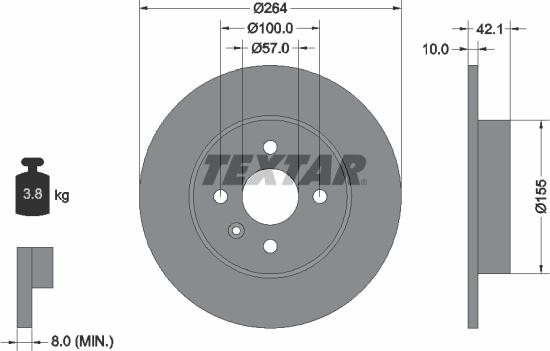 Textar 92124703 - Гальмівний диск autozip.com.ua