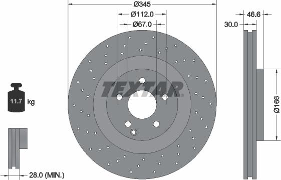 Textar 92123705 - Гальмівний диск autozip.com.ua