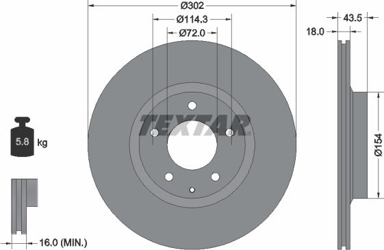 Textar 92174503 - Гальмівний диск autozip.com.ua