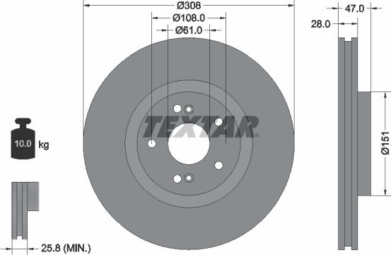 Textar 92174005 - Гальмівний диск autozip.com.ua