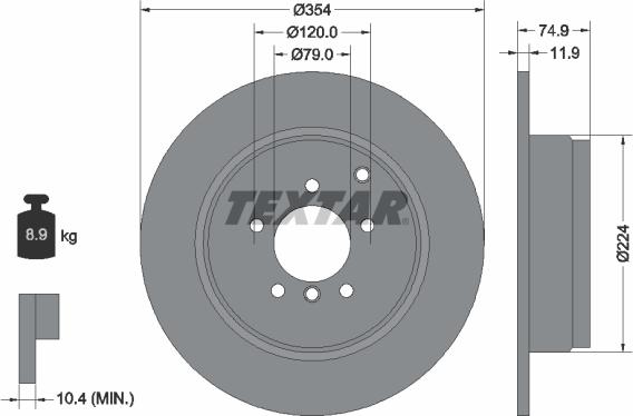 Textar 92174103 - Гальмівний диск autozip.com.ua