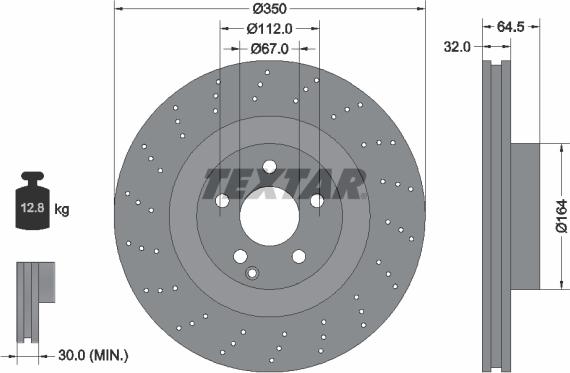 Textar 92176403 - Гальмівний диск autozip.com.ua