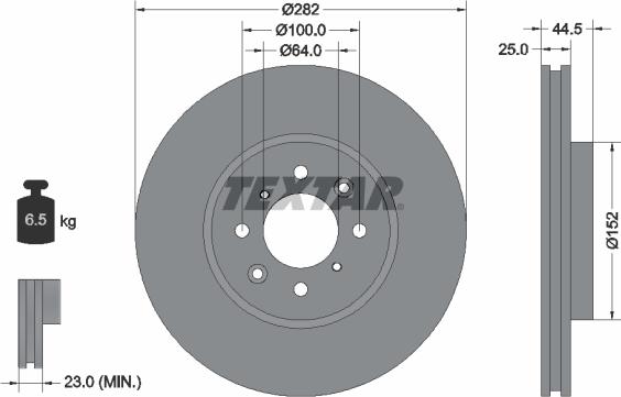 Textar 92170703 - Гальмівний диск autozip.com.ua