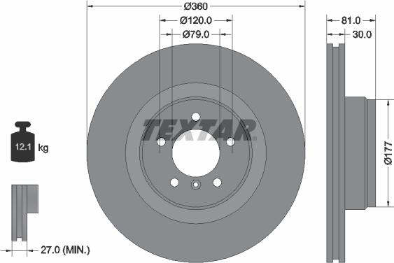 Textar 92178405 - Гальмівний диск autozip.com.ua