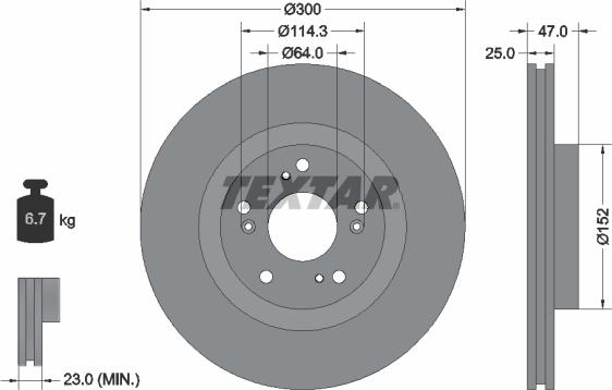 Textar 92177900 - Гальмівний диск autozip.com.ua