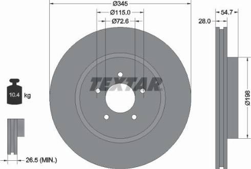 Textar 92177100 - Гальмівний диск autozip.com.ua