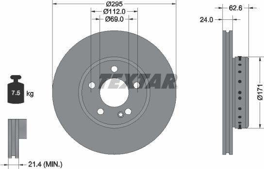 Textar 92343925 - Гальмівний диск autozip.com.ua