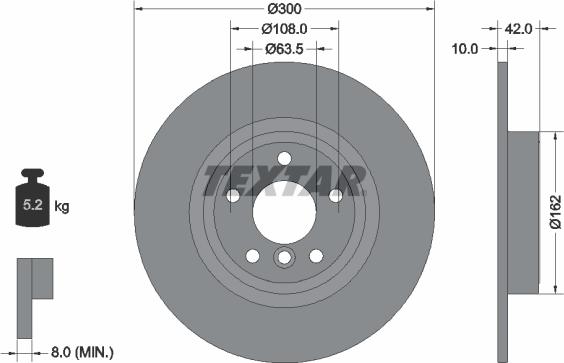 Textar 92309505 - Гальмівний диск autozip.com.ua