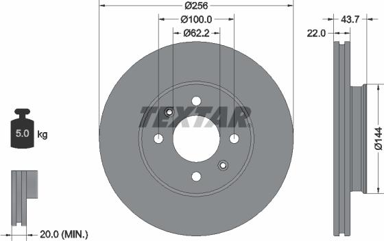 Textar 92304603 - Гальмівний диск autozip.com.ua