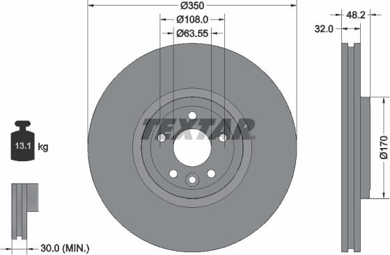 Textar 92308205 - Гальмівний диск autozip.com.ua