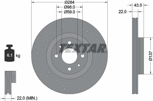 Textar 92316103 - Гальмівний диск autozip.com.ua