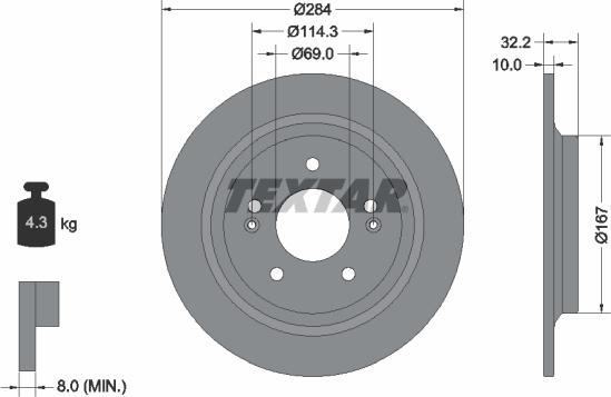 Textar 92316303 - Гальмівний диск autozip.com.ua