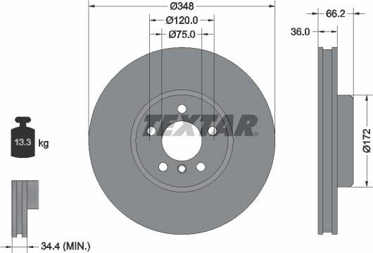 Textar 92310505 - Гальмівний диск autozip.com.ua