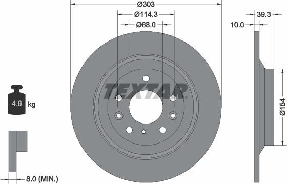 Textar 92324803 - Гальмівний диск autozip.com.ua