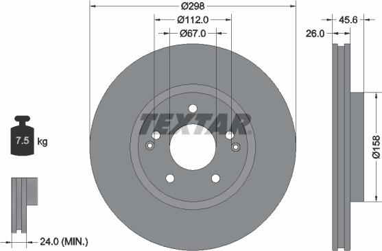 Textar 92322903 - Гальмівний диск autozip.com.ua