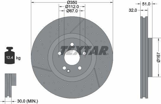 Textar 92290705 - Гальмівний диск autozip.com.ua